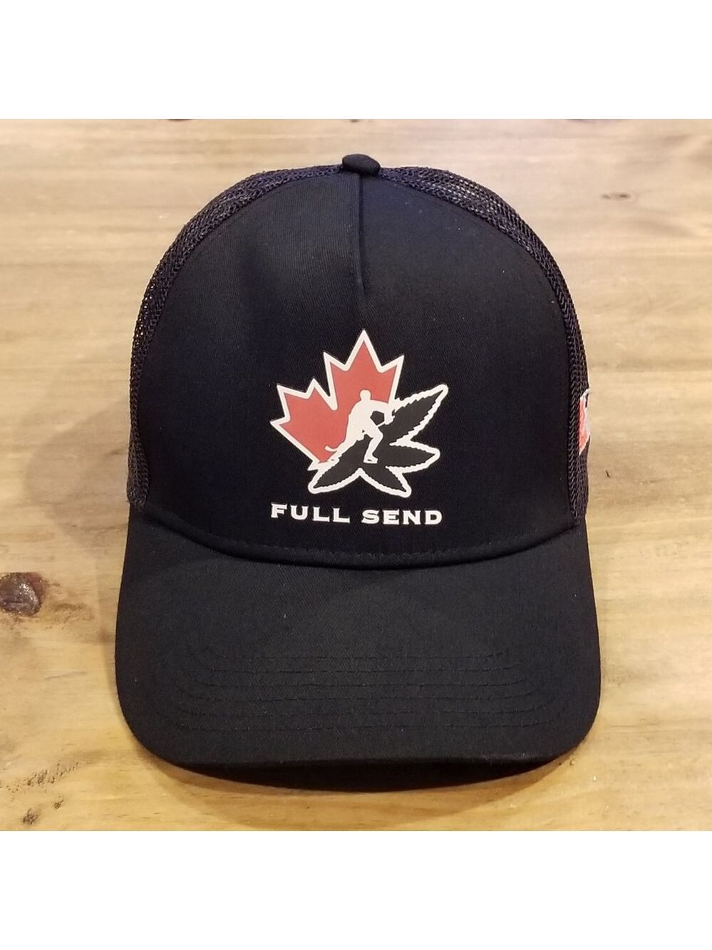 Full Send Hat Snapback Trucker Black Hockey Team Canada